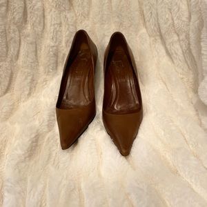 Gucci Brown Leather Kitten Heels